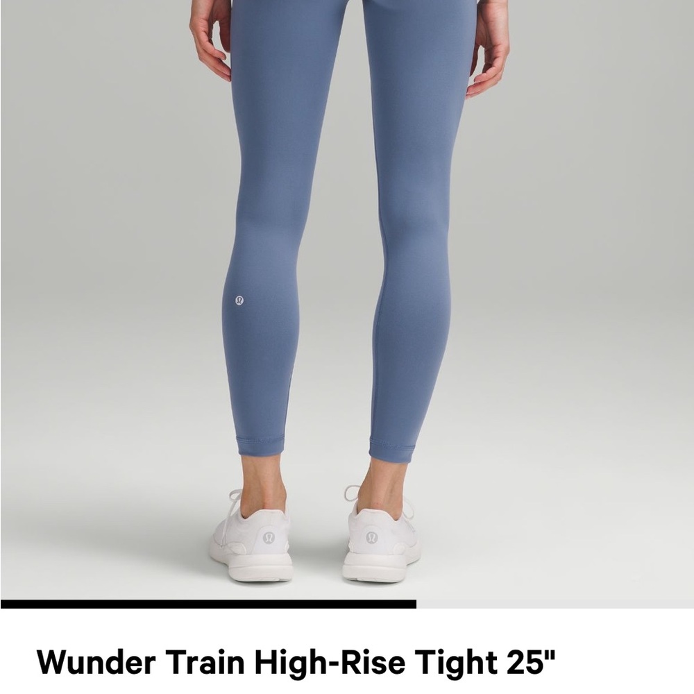 Lululemon size 12 blue leggings wonder yoga cropped baby soft stretchy thin